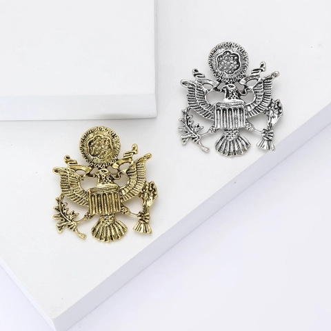 Vintage Legering Adelaar Embleem Broche Pin Creatieve Great Seal Badge Voor Mannen Vrouwen Pak Jas Corsage Mode Sieraden Accessoires