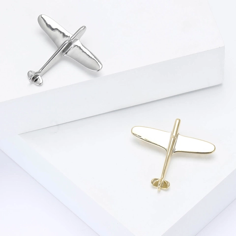 Spilla Minimalista in Rame Galvanizzato a Forma di Aereo per Uomo Donna Moda Spilla da Revers per Abito Cardigan Gioielli