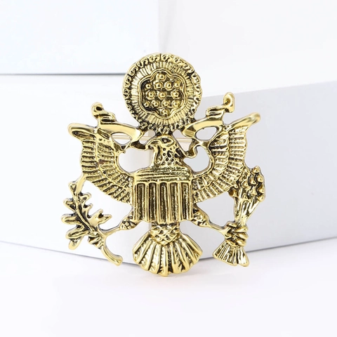 Vintage Legering Adelaar Embleem Broche Pin Creatieve Great Seal Badge Voor Mannen Vrouwen Pak Jas Corsage Mode Sieraden Accessoires