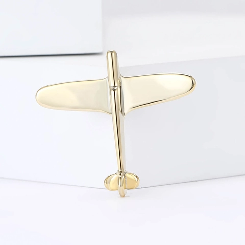 Spilla Minimalista in Rame Galvanizzato a Forma di Aereo per Uomo Donna Moda Spilla da Revers per Abito Cardigan Gioielli