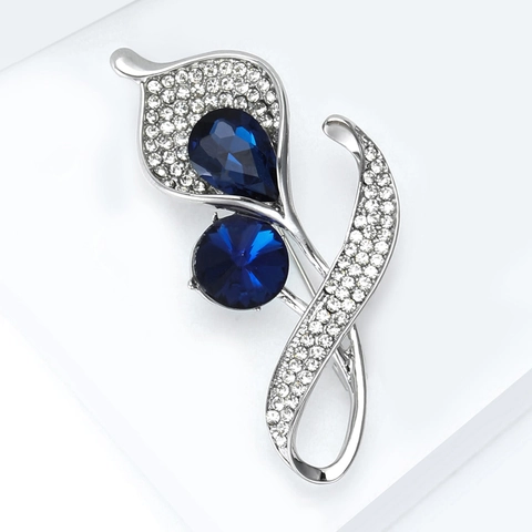 Eleganter Legierung Strass Orchidee Blume Brosche Für Damen Glänzende Kristall Eingelegt Anzug Mantel Pin Mode Schmuck Geschenk