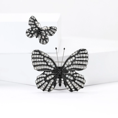 Kreative Schmetterling Insekt Broschen Für Damen Legierung Strass Tier Corsage Anzug Anstecknadel Accessoires
