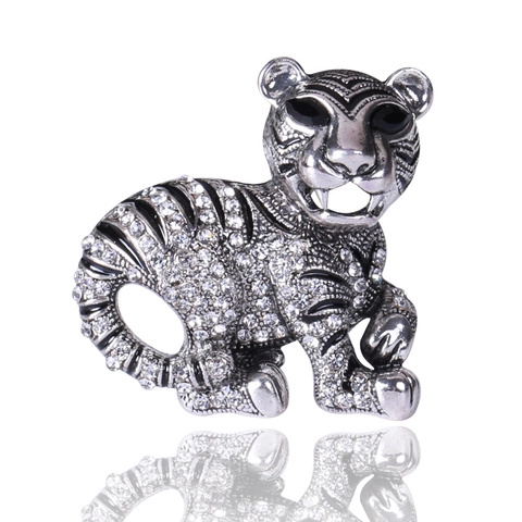 Vintage Legierung Strass Tiger Brosche Für Damen Tierform Nadeln Retro Mode Schmuck Kleidung Brosche Zubehör