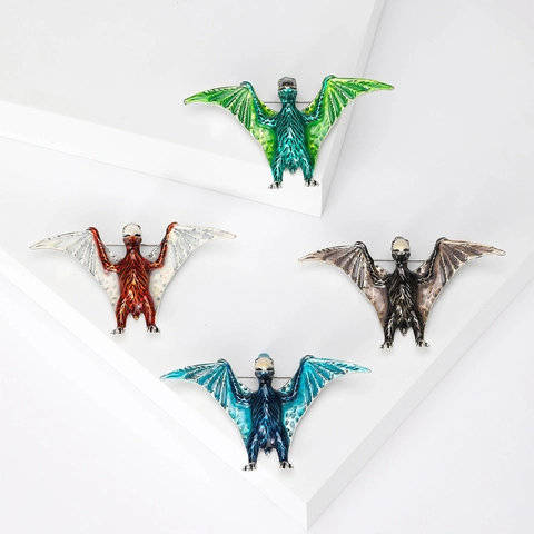 Vintage Legering Emaille Pterosauriër Broche Pin Voor Dames Mode Strass Dinosauriër Reversspeld Sieraden Accessoire Voor Pakken Overhemden