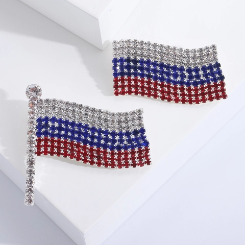Kreative Mode Russische Flagge Strass Brosche Legierung Mehrfarbig Eingelegt Flagge Abzeichen Pin Für Damen Herren Mantel Anzug Schmuck