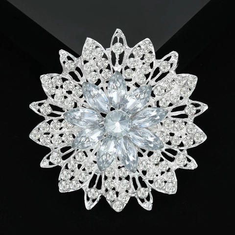 Eleganter Sonnenblumen Strass Brosche Für Damen Kristall Glas Legierung Blumen Anstecknadel Schmuck Hochwertiges Kleidungszubehör Geschenk