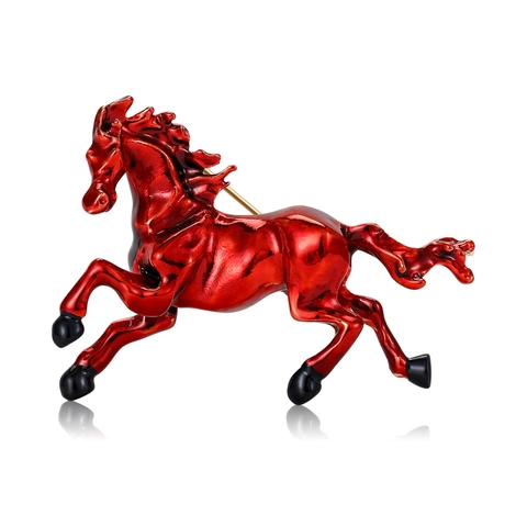 Spilla a Forma di Cavallo in Lega e Smalto per Uomo Design Animale Minimalista Spilla da Bavero per Completo Cappotto Gioielli