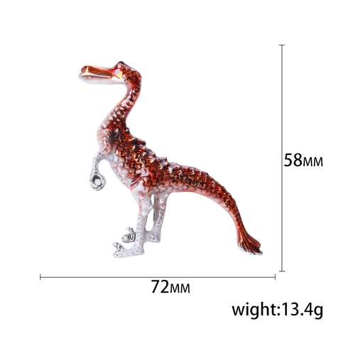 Personalisierte Legierung Emaille Dinosaurier Brosche Individuelle T-Rex Tier Strass Anstecknadel Für Damen Teenager Modeschmuck Geschenk