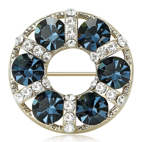 Spilla a Cerchio Rotondo con Strass Vintage per Donna Lussuosa Spilla a Ghirlanda di Fiori Geometrica in Rame Fibbia per Sciarpa di Seta Gioielli di Moda per Feste