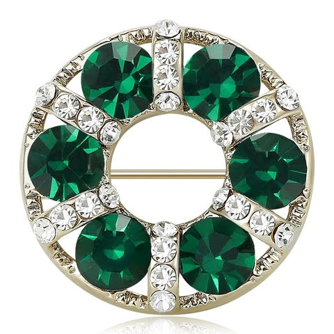 Spilla a Cerchio Rotondo con Strass Vintage per Donna Lussuosa Spilla a Ghirlanda di Fiori Geometrica in Rame Fibbia per Sciarpa di Seta Gioielli di Moda per Feste