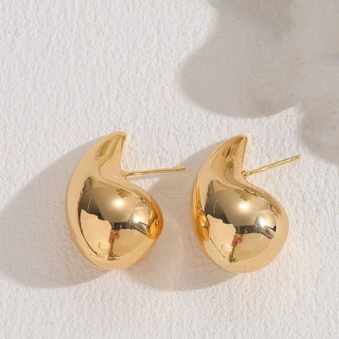 Mode Wassertropfen Ohrstecker CCB Metallbeschichteter Schmuck Spiegelglanz Ohrringe Für Damen Mit Edelstahl Ohrstecker-Stift