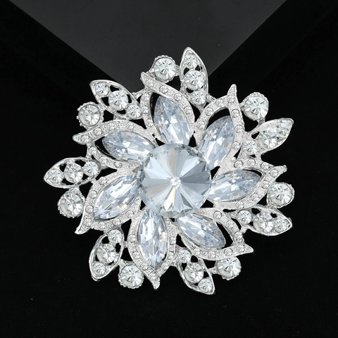Exquisite Legierung Strass Sonnenblume Brosche Für Damen Herren Vintage Kristall Blume Pin Schmuck Für Kleidung Party Alltag