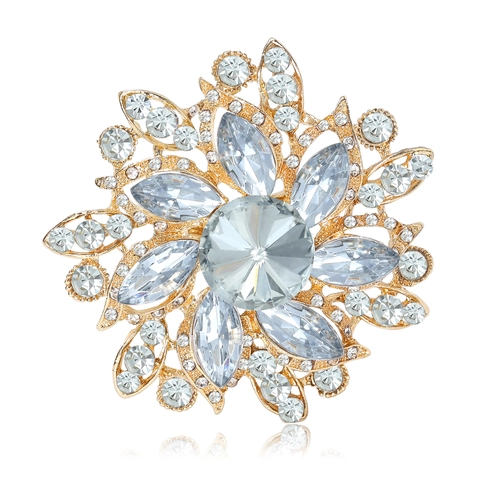 Exquisite Legierung Strass Sonnenblume Brosche Für Damen Herren Vintage Kristall Blume Pin Schmuck Für Kleidung Party Alltag
