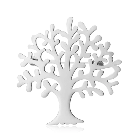Elegante Spilla Albero della Vita in Lega per Donna Design a Pianta Svuotata Gioielli di Moda Corsetto Accessorio Regalo Oro Argento