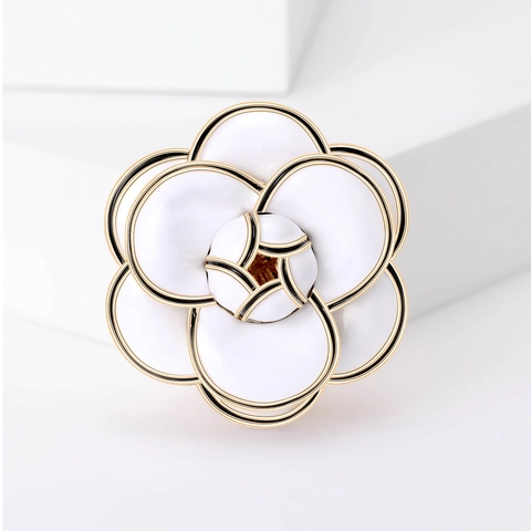 Kamelie Blume Brosche Legierung Tropföl Elegant Blumen Pin Für Damen Kleidung Dekoration Anzug Mantel Zubehör