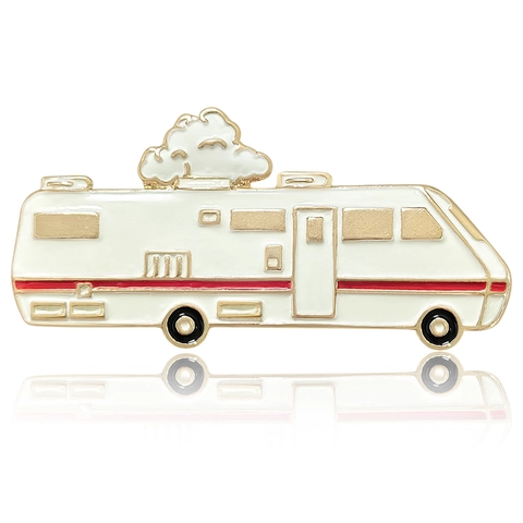Cartoon RV Camper Alloy Enamel Brooch Pin For Women Men Fashion Creative Car Shape Drip Oil Jewelry Backpack Accessory Gift
