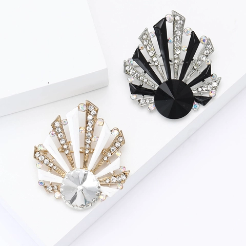 Broche de Concha de Aleación de Diamantes de Imitación Organismo Marino Esmalte Broche Moda Ropa Joyería Accesorio Para Hombres Mujeres Unisex