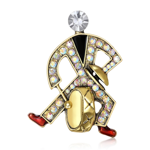 Spilla a Forma di Batterista Creativa in Lega con Strass Vintage Musicista Smalto Spilla da Bavero per Donna Uomo Moda Accessori Abbigliamento Gioielli
