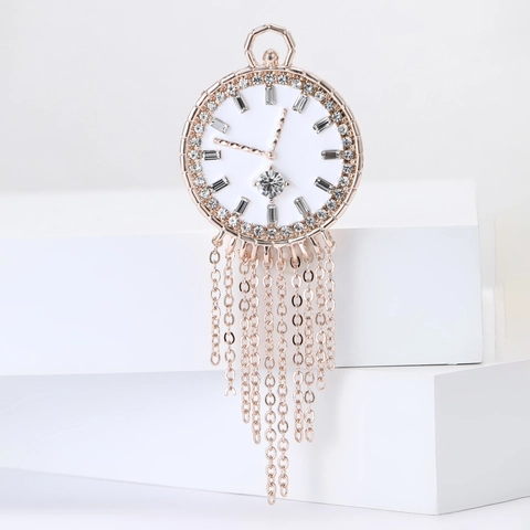 Spilla Vintage a Forma di Orologio in Lega Smaltata Con Nappa e Strass Intarsiati Spilla Personalizzata per Maglioni Unisex Accessori