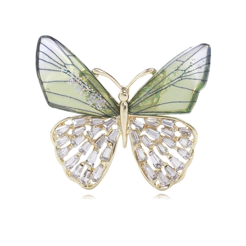 Elegante Spilla a Farfalla in Lega con Strass per Donna Ali Sfumate Gioielli di Moda Accessorio per Cappotto e Completo Regalo per Banchetto