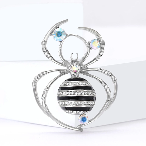 Vintage Halloween Spin Broche Legering Emaille Strass Dier Pak Reversspeld Sieraden Cadeau Voor Dames Heren