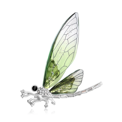 Spilla Libellula in Lega Vintage Con Ali Sfumate E Decorazione in Strass Elegante Spilla Insetto Gioielli per Donna Regalo