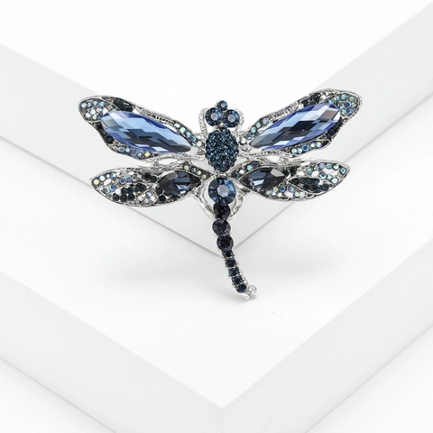 Squisita Spilla a Forma di Libellula in Lega con Strass per Donna Vintage Gioiello Insetto per Completi Cappotti Accessorio Banchetto