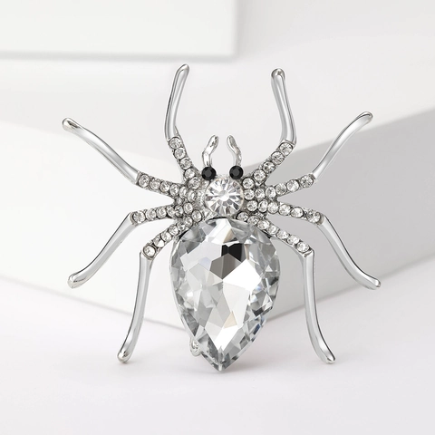 Spilla Ragno per Uomo Donna in Lega con Strass Insetto Spilla da Bavero Halloween Gioielli Gothic Regalo Accessorio Abbigliamento