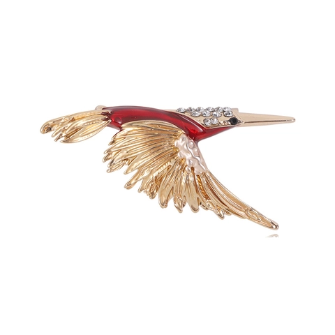Vintage Legierung Kolibri Brosche Für Damen Vergoldet Emaille Strass Tier Anstecknadel Mode Schmuck Kleidung Accessoires