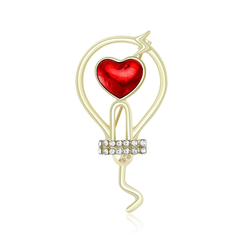 Spilla Creativa a Forma di Lampadina a Cuore per Uomo Donna in Lega con Strass Smaltata Spilla per Abito Regalo di San Valentino