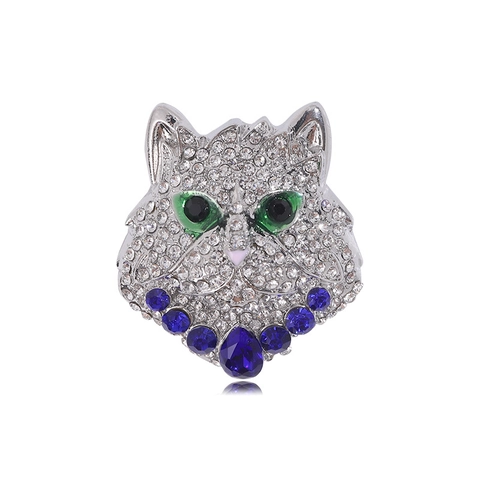 Spilla Vintage in Lega con Strass a Testa di Leopardo Spille Boheme Animale Pantera Testa Corsage Ciondolo per Donna Gioielli di Moda Accessori