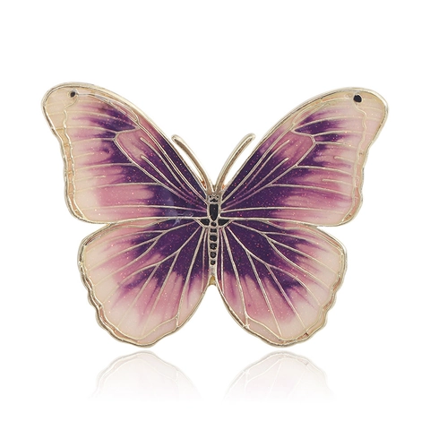 Élégante Broche Papillon pour Femme Alliage Goutte d'Huile Émail Forme Animale Broche de Revers pour Costume Bijoux Insecte
