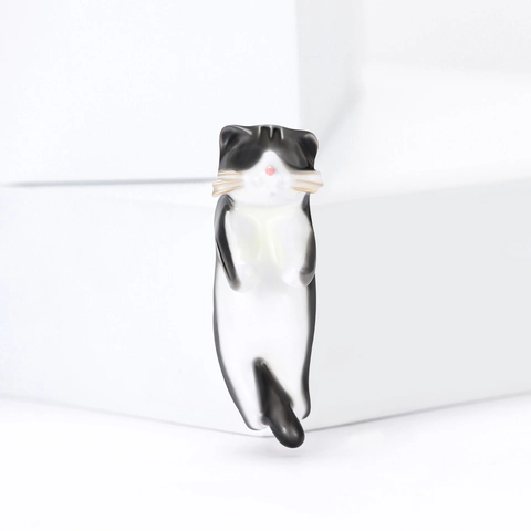 Simpatica Spilla a Forma di Gatto Cartoon per Donna in Lega Smalto Spille Animali Accessori Maglione Gioielli di Moda Regalo