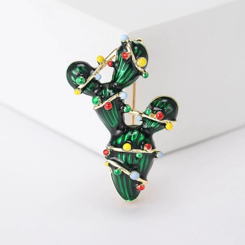 Broche de Cactus de Aleación de Moda Creativa Serie de Plantas Esmalte Pin Joyas de Suculentas Coloridas Regalo para Mujer