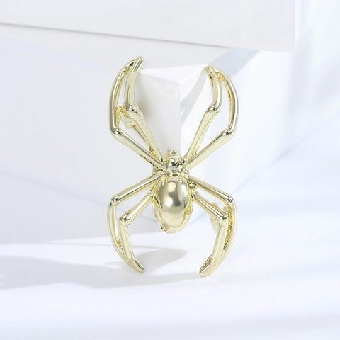 Mode Glatt Metall Spinne Brosche Punk Gothic Legierung Tier Revers Pin Poliert Finish Anzug Zubehör Schmuck Geschenk