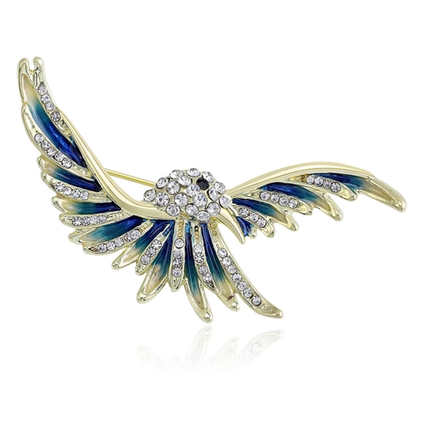 Kreative Legierung Vogel Brosche Für Damen Goldton Strass Tropföl Adler Form Pin Mode Anzug Zubehör