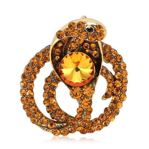 Retro Luxury Alloy Snake Brooch For Women Dainty Rhinestone Cobra Animal Lapel Pin Personalized Fashion Clothing Jewelry Gift