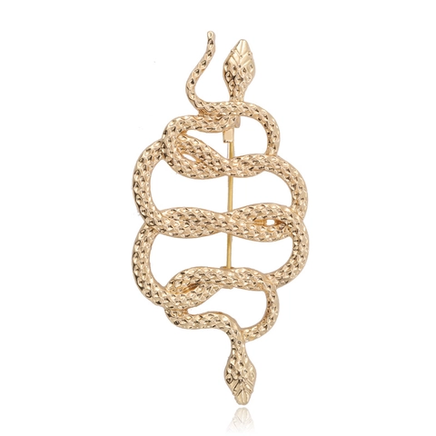 Spilla a Serpente Intrecciata Vintage Creativa per Donna Oro Argento Lega Strass Animale Spilla da Bavero Gioielli di Moda