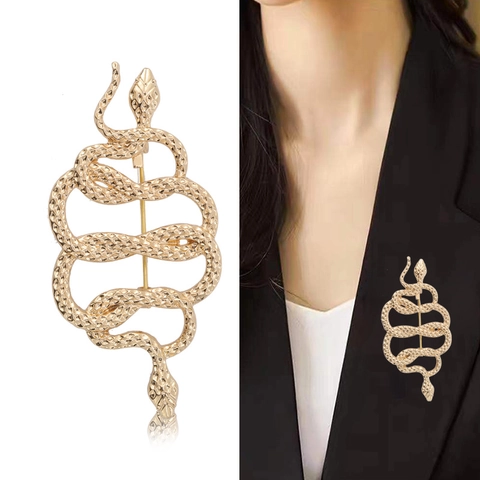 Creatieve Vintage Verstrengelde Slang Broche Voor Vrouwen Goud Zilver Legering Strass Dier Reversspeld Mode Sieraden Accessoire