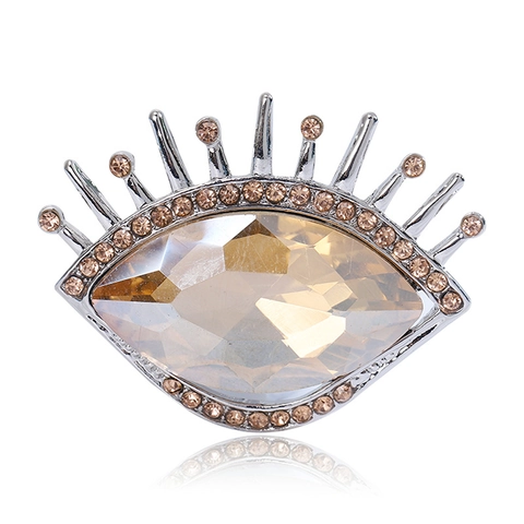 Broche Mauvais Oeil en Alliage de Luxe pour Femmes Incrustée de Strass Mode Rétro Broche pour Costume Manteau Pull Écharpe Décoration