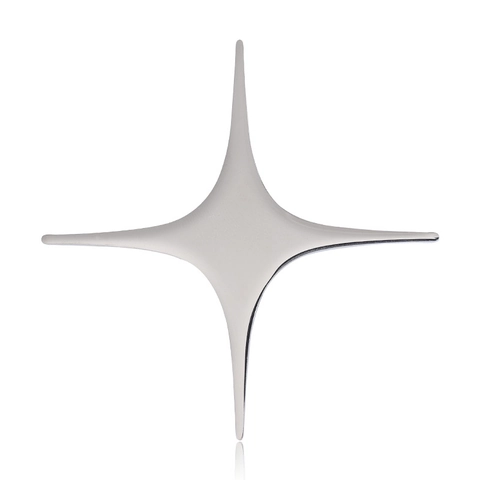 Minimalist Alloy Rhinestone Four Pointed Star Brooch For Men Women Suit Lapel Pin Geometric Cross Star Jewelry Accessory
