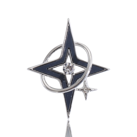 Vintage Hexagram Star Brooch For Women Alloy Rhinestone Enamel Pin Fashion Commuting Jewelry Accessories For Coat Suit Dress