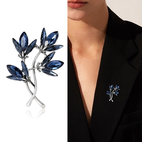 Vintage Mode Orchidee Blume Brosche Für Damen Legierung Strass Kristall Eingelegt Floral Corsage Elegante Schmuck Zubehör