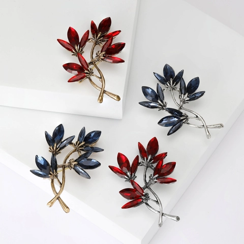 Vintage Mode Orchidee Blume Brosche Für Damen Legierung Strass Kristall Eingelegt Floral Corsage Elegante Schmuck Zubehör