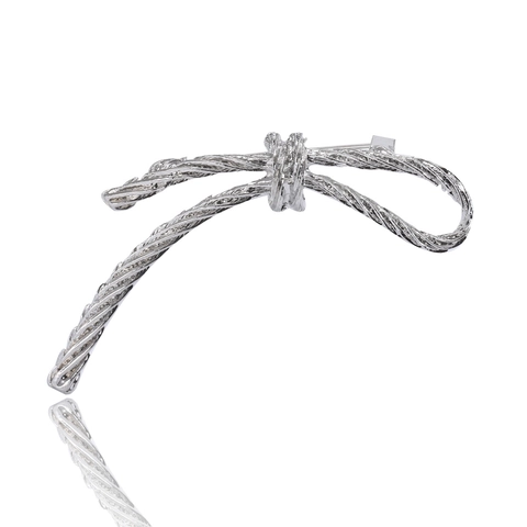 Spilla in Lega a Fiocco Vintage per Donna Moda Elegante Trama a Corda Intrecciata Accessorio per Abito e Completo Spille Oro Argento