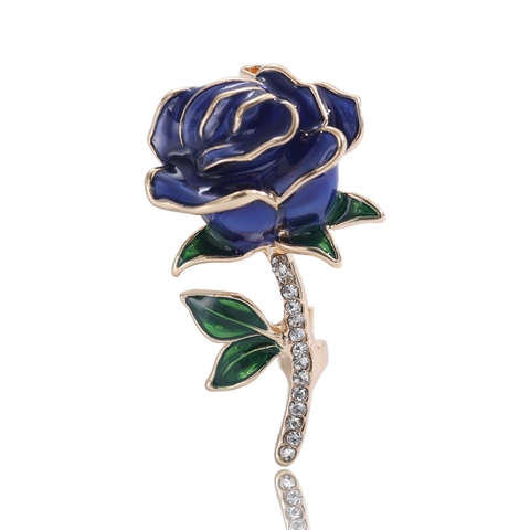 Vintage Emaille Rosen Brosche Pin Für Damen Legierung Strass Eingelegt Elegant Blume Brosche Hochzeit Party Schmuck Zubehör
