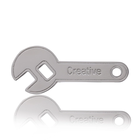 Creative Wrench Shape Alloy Brooch For Women Gold Silver Electroplated Tool Style Lapel Pin Fashion Clothing Accessories