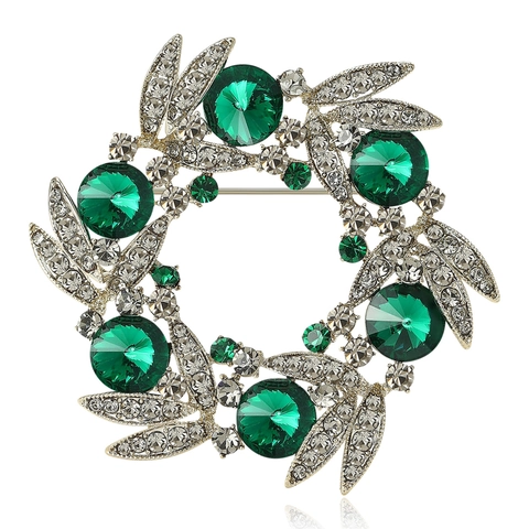 Spilla Ghirlanda Vintage Rame Strass Floreale Elegante Banchetto Matrimonio Festa Gioielli per Donna Abbigliamento Classico Decor