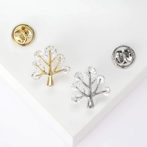 Lussuosa Spilla in Rame con Strass Albero della Vita per Donna Vintage Oro Argento Spilla da Bavero Albero della Fortuna Gioielli per Matrimonio