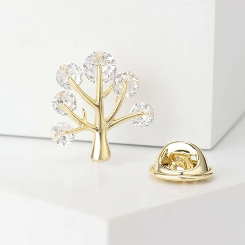Lussuosa Spilla in Rame con Strass Albero della Vita per Donna Vintage Oro Argento Spilla da Bavero Albero della Fortuna Gioielli per Matrimonio